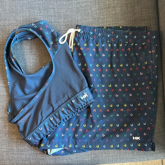 Humankind Swim Trunks and Top - Navy with Rainbow Design - Picture 1 of 7